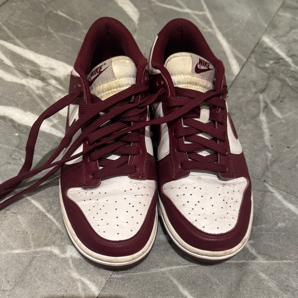 Nike Women’s Dunk Low Size 8 Burgundy amd White